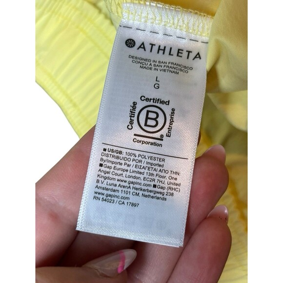 Athleta NWT Midday Short Women’s L‎ Butter Yellow Poplin Protection Activewear - Picture 4 of 8